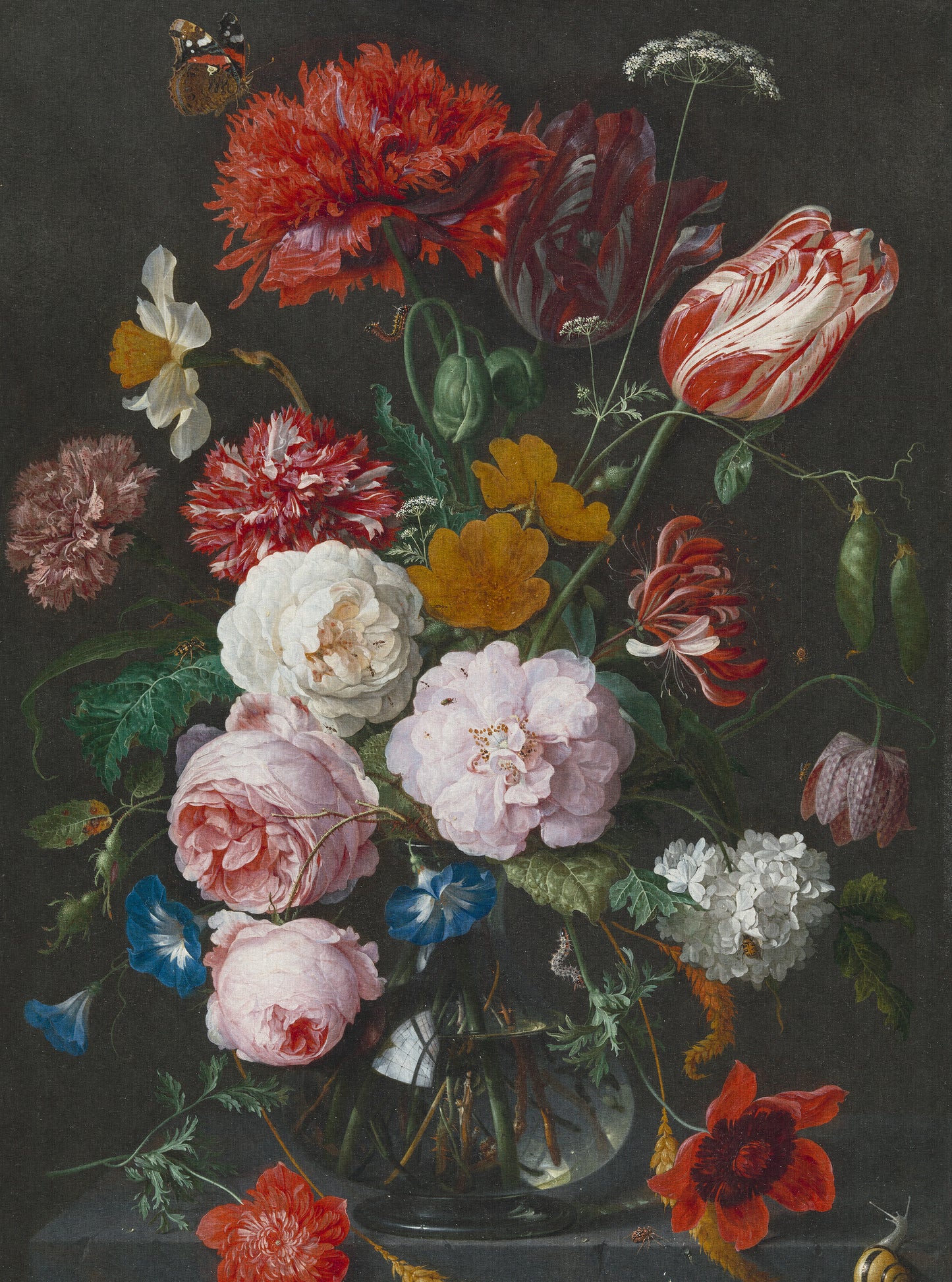 Zooom - Fototapet Flowers In A Glass Vase