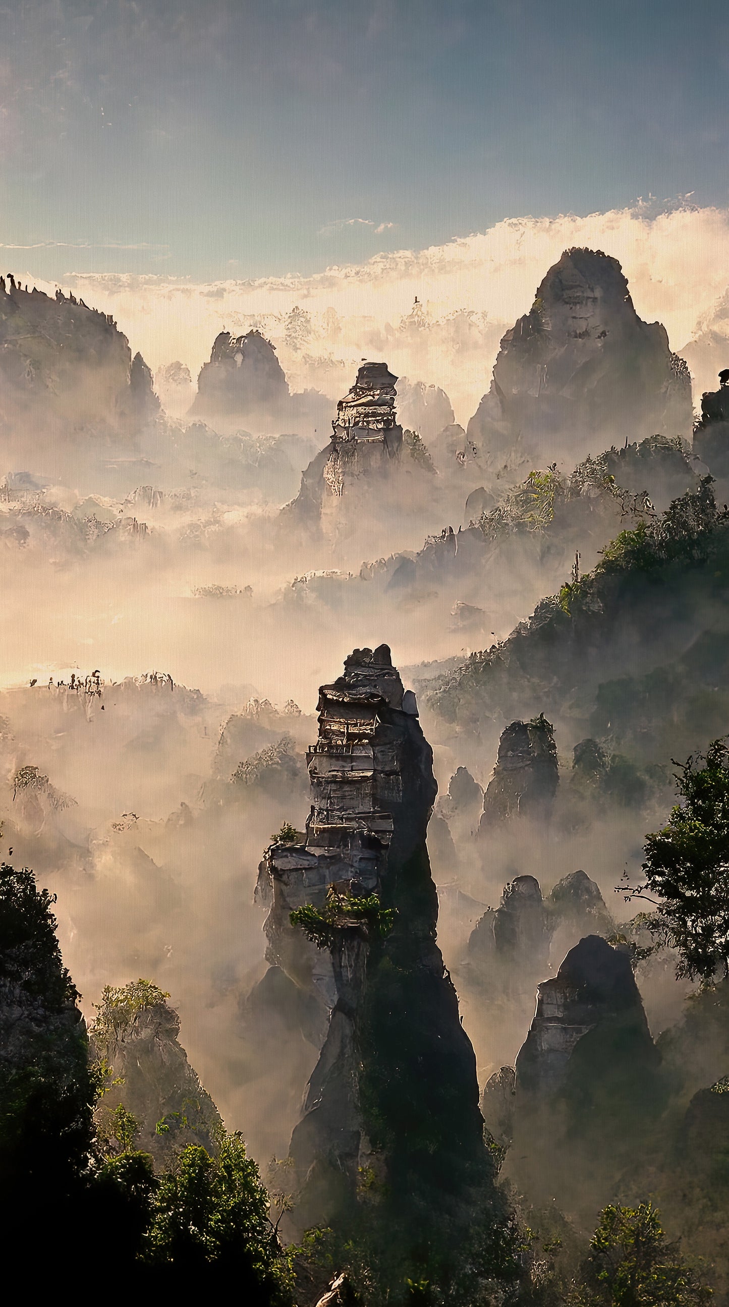 Zooom - Fototapet Asian Hills