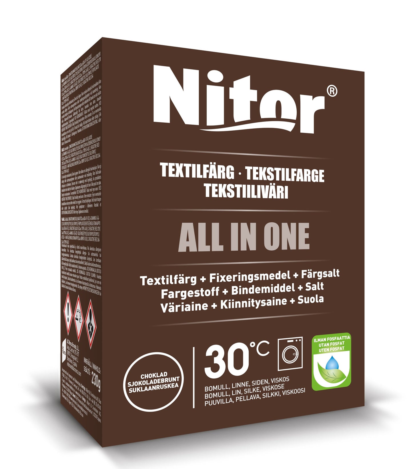 Nitor Tekstilfarge All-in-one Sjokoladebrunt
