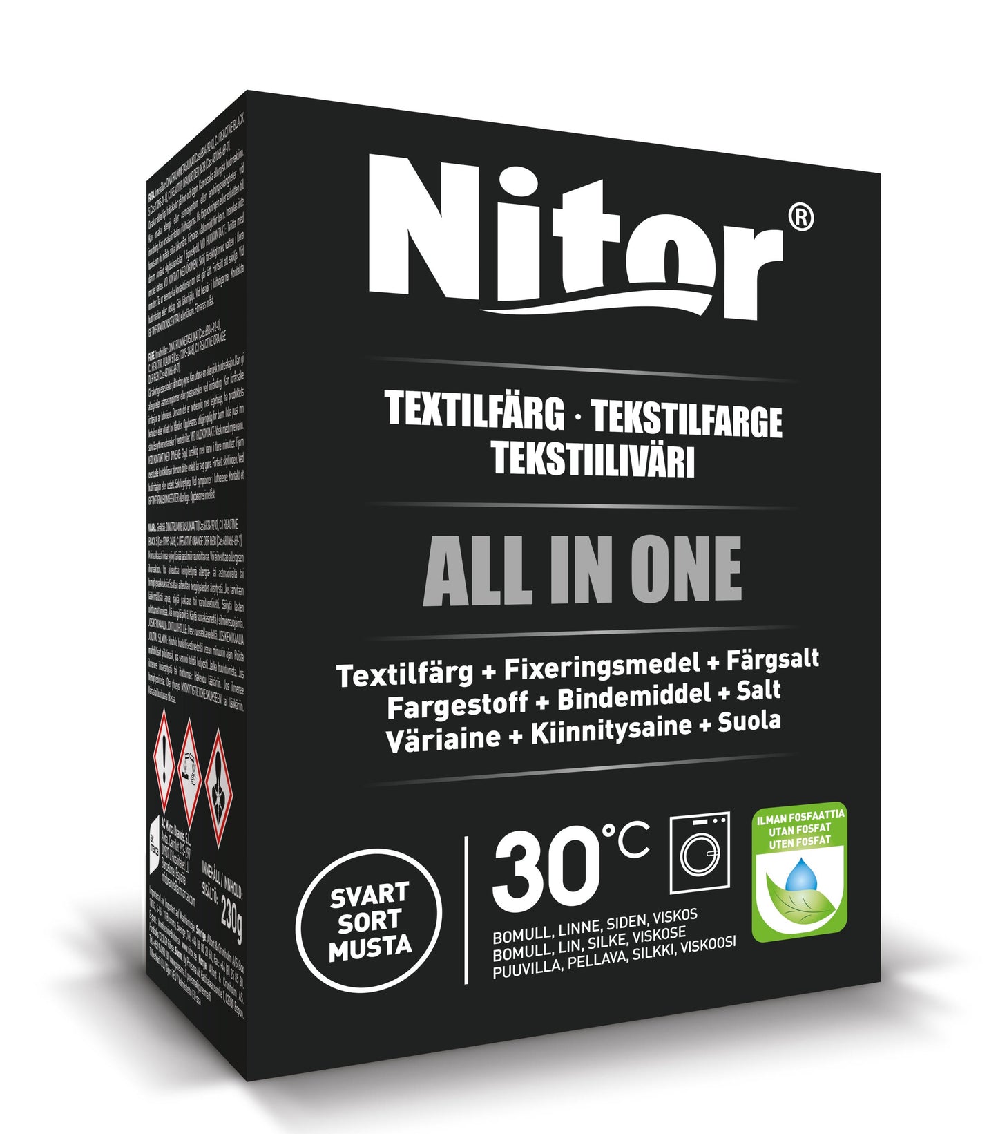 Nitor Tekstilfarge All-in-one Svart 50388