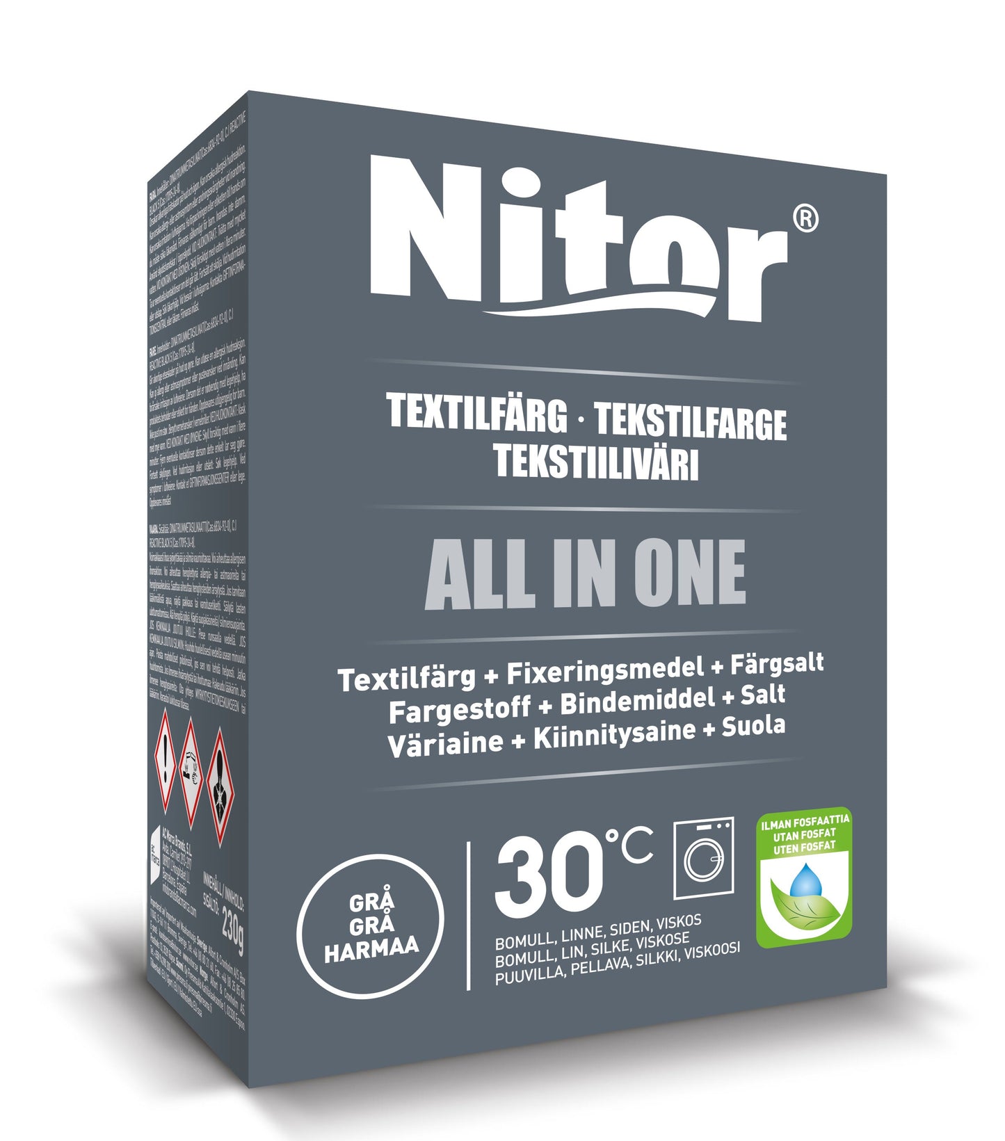 Nitor Tekstilfarge All-in-one 50375 Grå