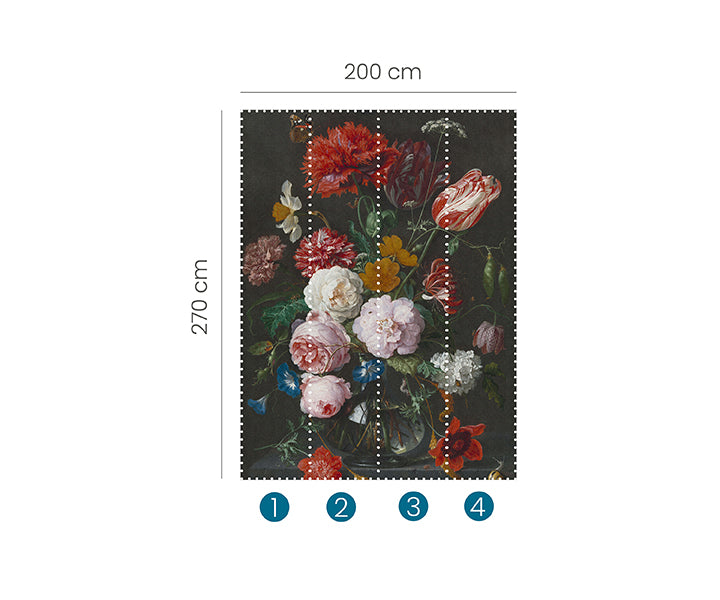 Zooom - Fototapet Flowers In A Glass Vase