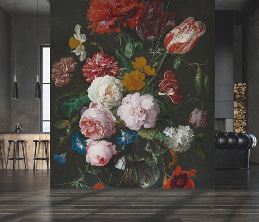 Zooom - Fototapet Flowers In A Glass Vase