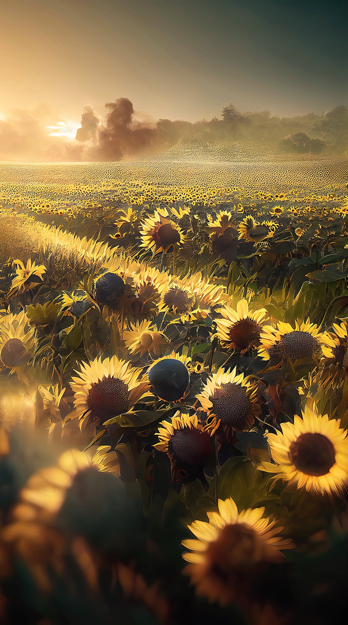 Zooom - Fototapet Sunflowers