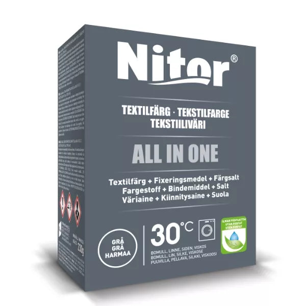 Nitor Tekstilfarge All-in-one MAXI, Grå